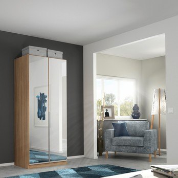 Šatní skříň ARIANNA dub sonoma, 2 dveře, 2 zrcadla 1