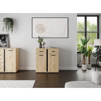 Komoda ARLANA 2 dub artisan/černá 3