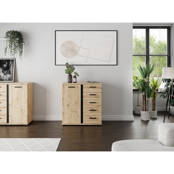 Komoda ARLANA 3 dub artisan/černá 5