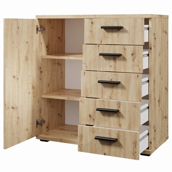 Komoda ARLANA 3 dub artisan/černá 2