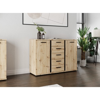 Komoda ARLANA 4 dub artisan/černá 1