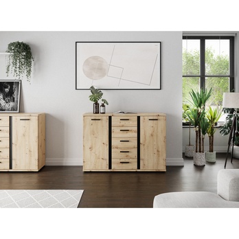 Komoda ARLANA 4 dub artisan/černá 4