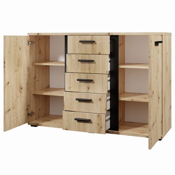 Komoda ARLANA 4 dub artisan/černá 2