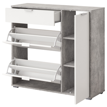 Botníková komoda ARLEY 2 beton/bílá 2