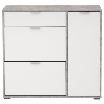 Botníková komoda ARLEY 2 beton/bílá 3