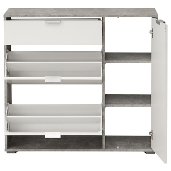 Botníková komoda ARLEY 2 beton/bílá 4