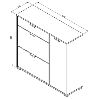 Botníková komoda ARLEY 2 beton/bílá 6
