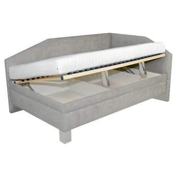 Rohová válenda s roštem ARMILLA I šedá, levá, 90x200 cm 1