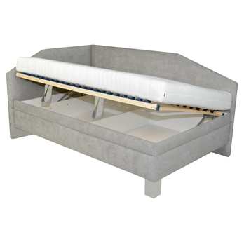 Rohová válenda s roštem ARMILLA II šedá, pravá, 140x200 cm 1