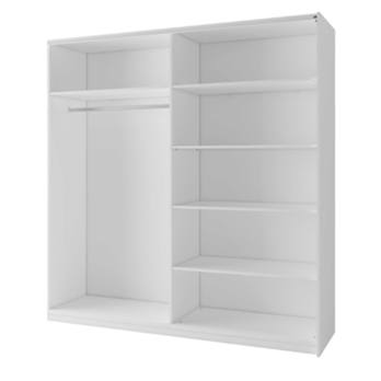 Šatní skříň se zrcadlem ARSALA bílá 2