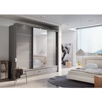 Šatní skříň s osvětlením ARTI AR-01 šedá 1