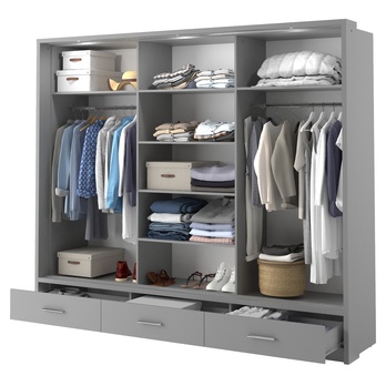 Šatní skříň s osvětlením ARTI AR-01 šedá 3