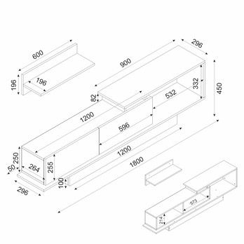 TV stěna  ASOS bílá 3