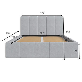 Postel s roštem ASTORIA šedá, 160x200 cm 8