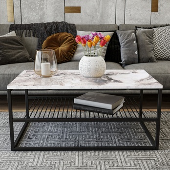 Konferenční stolek ASUDE bílá/černá 5