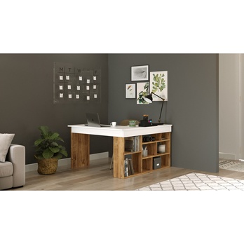 Psací stůl ATLAS borovice/bílá 5