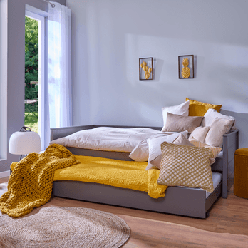 Postel s výsuvným lůžkem AUREL šedá, 90x200 cm 8