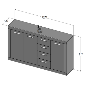 Komoda BACCIO 241 bílá/dub pískový 6