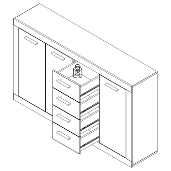 Komoda BACCIO 241 bílá/beton 1