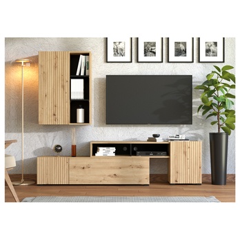 Obývací stěna  BALOS dub artisan/černá 1