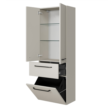 Vysoká koupelnová skříňka BALTO 2 kašmírová 1