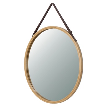 Zrcadlo BAMBUS 45 přírodní/hnědá, průměr 45 cm 2