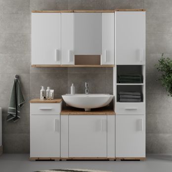 Spodní koupelnová skříňka BANHEIRO dub artisan/bílá 1