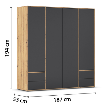 Šatní skříň BANILA IV šedá/dub artisan 4