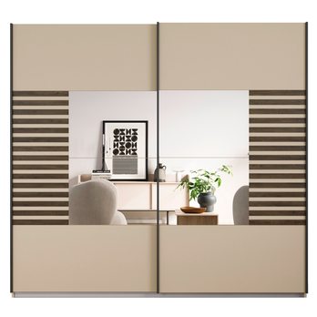 Šatní skříň BAREA II champagne/dub atlantic tmavý, šířka 226 cm 4