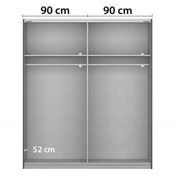 Šatní skříň BAREA champagne/dub atlantic tmavý, šířka 181 cm 3