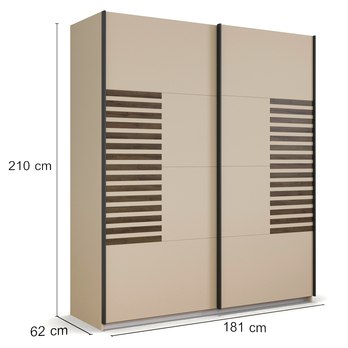 Šatní skříň BAREA champagne/dub atlantic tmavý, šířka 181 cm 5