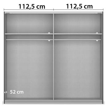 Šatní skříň BAREA champagne/dub atlantic tmavý, šířka 226 cm 2