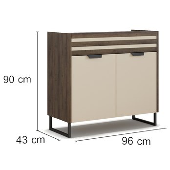 Komoda BAREA champagne/dub atlantic tmavý 2