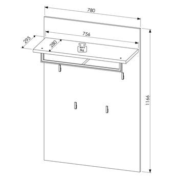 Předsíňový panel BARI 40 dub artisan 3