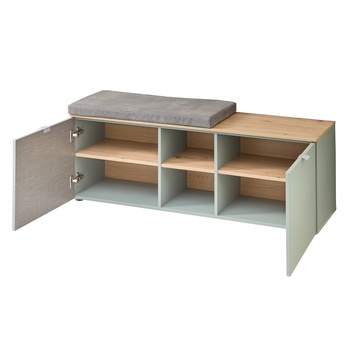 Botníková lavice BARI 61 rákosově zelená/dub artisan 2