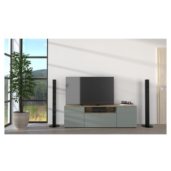 TV stolek BARI rákosově zelená/dub artisan 1