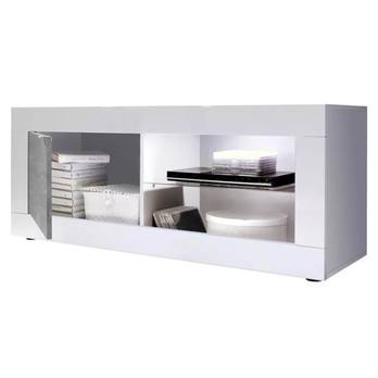 TV komoda  BASIC 4 bílá lesklá/beton 2