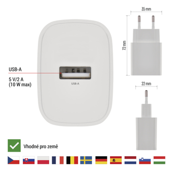 USB adaptér BASIC V01B10 bílá 10