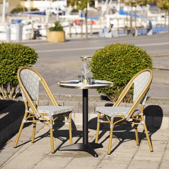 Bistro stůl BASTRU I černá/bílá/zlatá 1