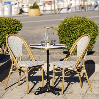 Bistro stůl BASTRU III černá/bílá/zlatá 1
