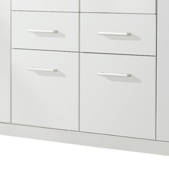 Šatní skříň BAYLEE alpská bílá, 4 dveře, 2 zrcadla 3
