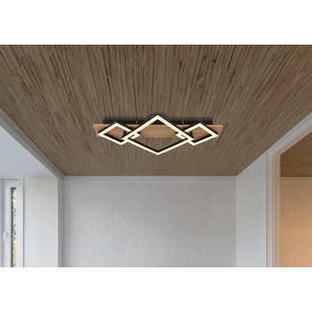 Stropní LED svítidlo BEATRIX 7 černá/světlé dřevo 1