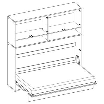 Policový nástavec k posteli BED CONCEPT 120H bílá/vysoký lesk, 120x200 cm 2