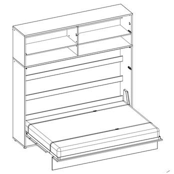 Policový nástavec k posteli BED CONCEPT 140H bílá/vysoký lek, 140x200 cm 2