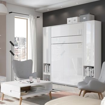 Sklápěcí postel BED CONCEPT 1 bílá/vysoký lesk, 140x200 cm 1