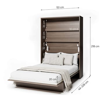 Sklápěcí postel BED CONCEPT 1 dub dunin, 140x200 cm 9