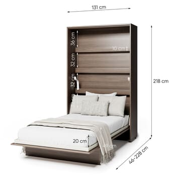 Jednolůžková sklápěcí postel BED CONCEPT 1 dub dunin, 120x200 cm 13