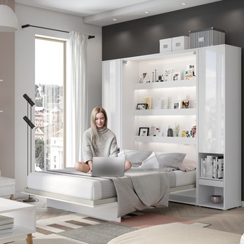 Sklápěcí postel BED CONCEPT 1 bílá/vysoký lesk, 140x200 cm 3