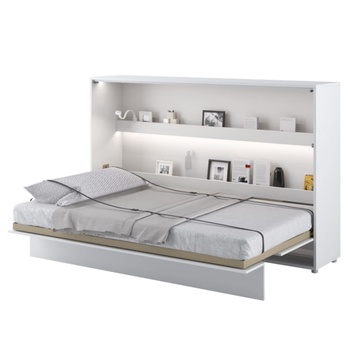 Jednolůžková sklápěcí postel BED CONCEPT 2 bílá vysoký lesk, 120x200 cm 1
