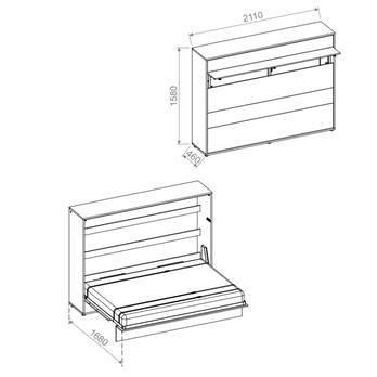 Sklápěcí postel BED CONCEPT 2 bílá/vysoký lesk, 140x200 cm 3